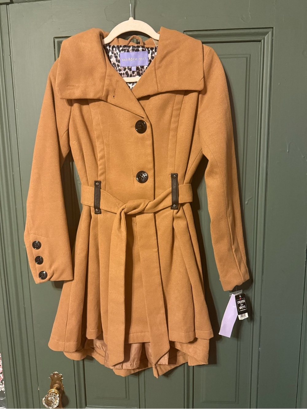 Madden Girl Camel Belted Trench Coat